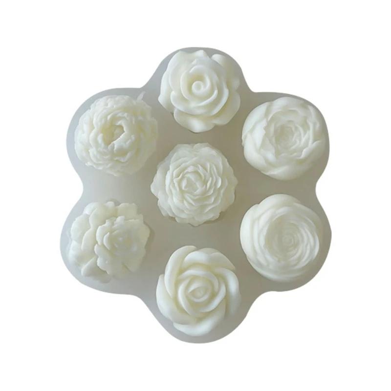 

Peony Flower Candle Mould Handmade Candle Aroma Wax Soap Molds for Decoration