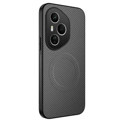 Premium Soft Silicone Carbon Fiber Magnetic Protective Phone Case Cover for Honor 500 (Grey)