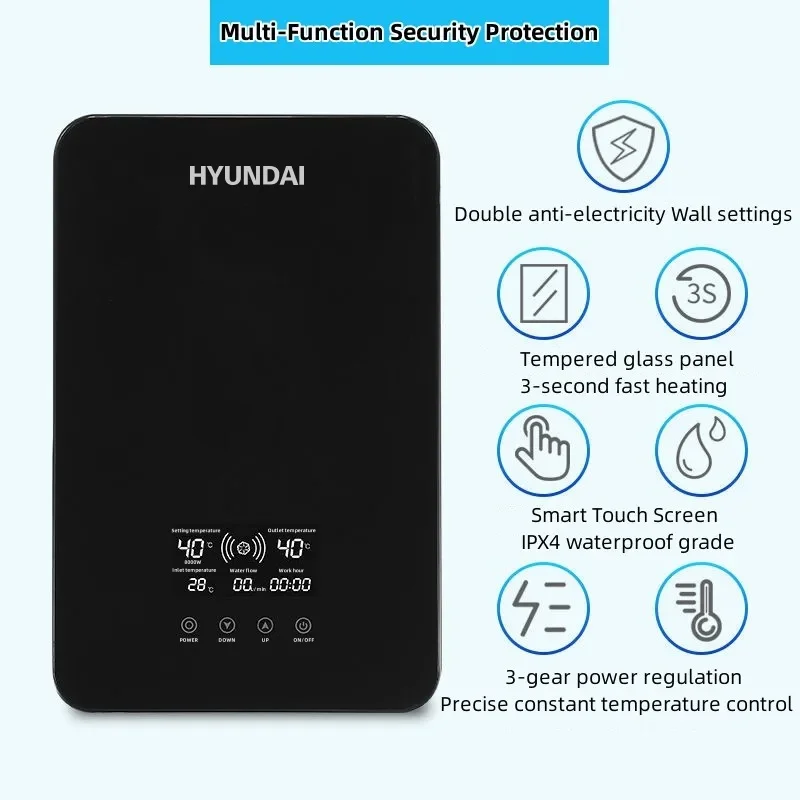 Intelligent Electric Water Heater Tankless Water Heater Household Fast Hot Bath Machine Apartment Hotel Bathroom Hot Shower