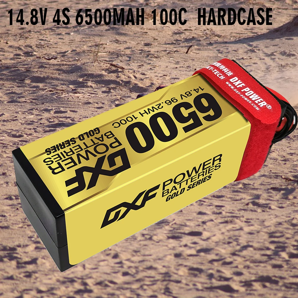 DXF Lipo 4S Graphene Battery 14.8V 6500mAh 100C Gold Version Racing Series HardCase for RC Car Truck Evader BX Truggy 1/8 Buggy