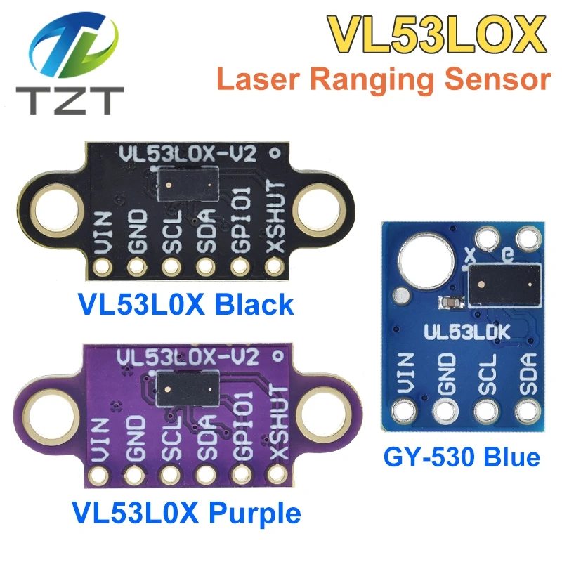 DIYTZT VL53L0X Time-of-Flight (ToF) Laser-Entfernungssensor Breakout 940nm GY-VL53L0XV2 Laser-Distanzmodul I2C IIC 3.3V/5V