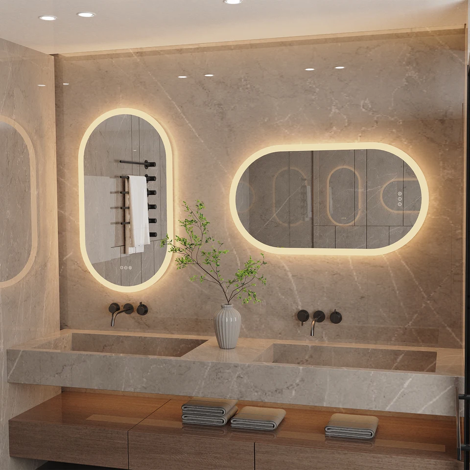 Oval LED Wall Mounted Bathroom Vanity Mirror with Lights