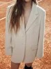 European and American style Autumn and Winter New Arrivals Women's versatile faux fur effect long-sleeved suit jacket 2