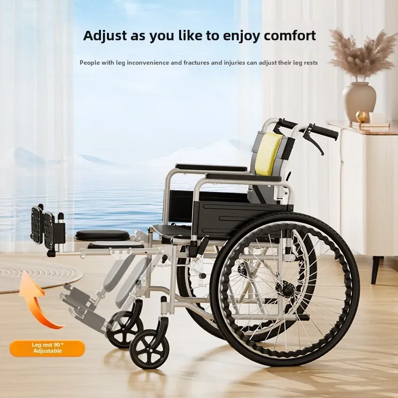 Hospital with the same leg lift widening wheelchair for the elderly rural folding light paralysis rehabilitation trolley - immagine 5