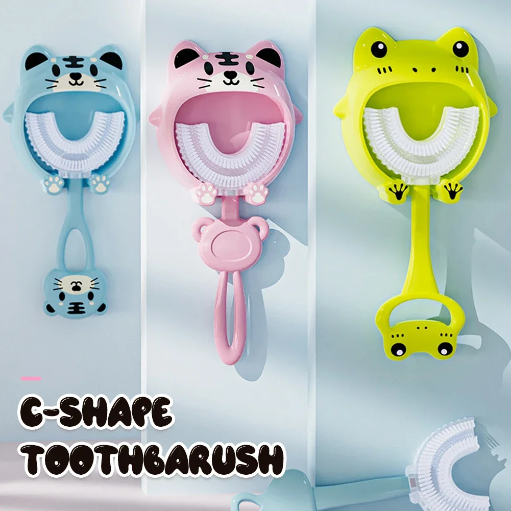 Children U-shaped Baby Toothbrush 360 Degree Children's Teeth Oral Care Cleaning Brush Soft Silicone Toothbrush Baby Items 2-12Y