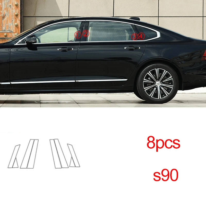 TPU 특수 자동차 창 자동차 사이드 포스트 투명 보호 필름 스티커, 볼보 XC60 XC90 XC40 V90 V60 S60 S90 액세서리