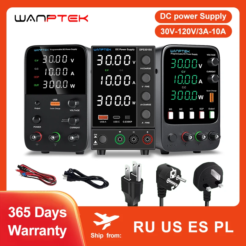 Источник питания постоянного тока Wanptek, регулируемый, 30 в, 10 А, 60 в, 5 А, регулятор напряжения тока, 110 В, 220 В, лабораторные настольные блоки питания