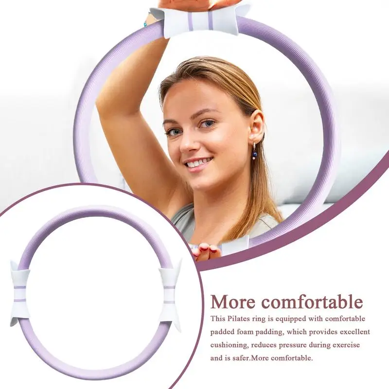 Toning Pilates Ring Lightweight 14.96 Inches Fitness Ring Resistance Pilates Hoop Non-slip Exercise Equipment Double Grip Yoga