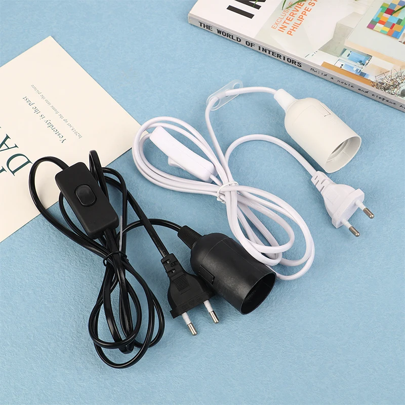 전원 코드 케이블 램프 베이스 플러그, 펜던트 LED 전구 E27 행글램프 서스펜션 소켓 거치대, 스위치 와이어 포함, 1.8M, 1 개