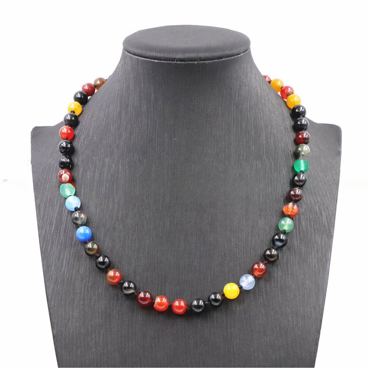 

Красивое Ожерелье из натурального разноцветного агата диаметром 6/8/10 мм, 18 дюймов