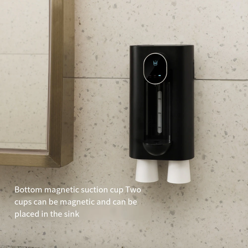 Xiaomi Inductive Mouthwash Dispenser Wireless Smart Magnetic Base LED Screen Display Wall Mounted Automatic Mouth Get 2 Cups