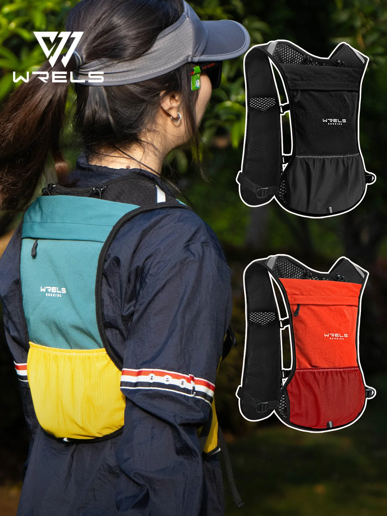 WRELS Hydration Backpack Water Bladder with Water Bladder Hydration Vest Backpack for Men Women for Marathon Trail Cycling Hikin