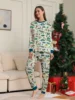 2024 Christmas Dinosaur Print Family Matching Outfits Cute Soft Pajamas Set 2 Pieces Suit Xmas Gift Family Look Casual Pyjamas 3