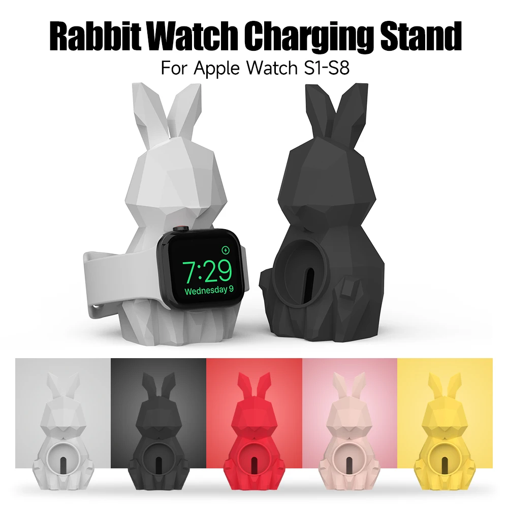 

Charger Stand Mount Silicone Dock Holder for Apple Watch Series Ultra 8 7 6 SE 5 4 45mm /44mm/42mm/41mm/40mm/38mm Charge Cable