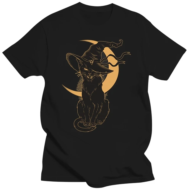 Bruxa bonita t-shirt com seu gato preto, t-shirt e etiqueta, bruxa presente  para ela, presentes de aniversário para as bruxas - AliExpress
