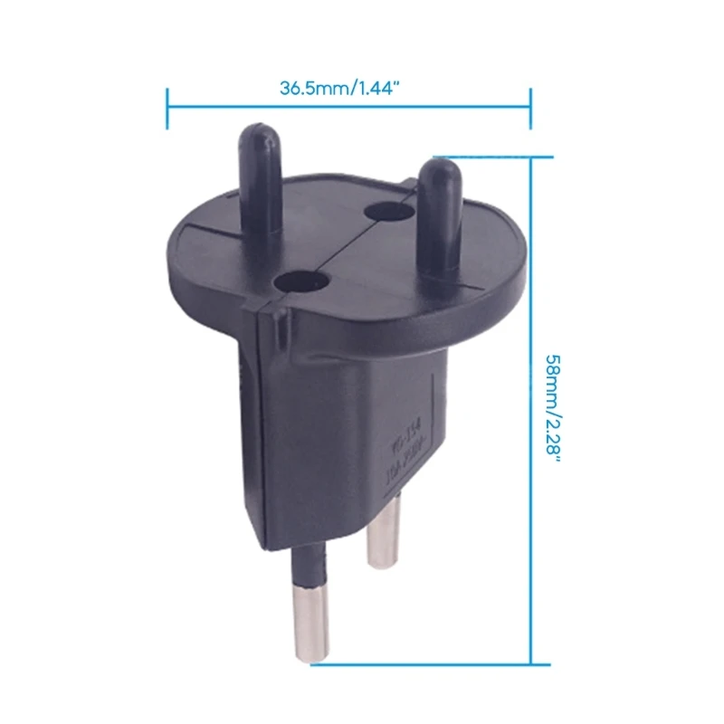 1PC European France Plugs Travel Adapter 3 Pin Plug 16A to 10A 250V Power Plug EU Electrical