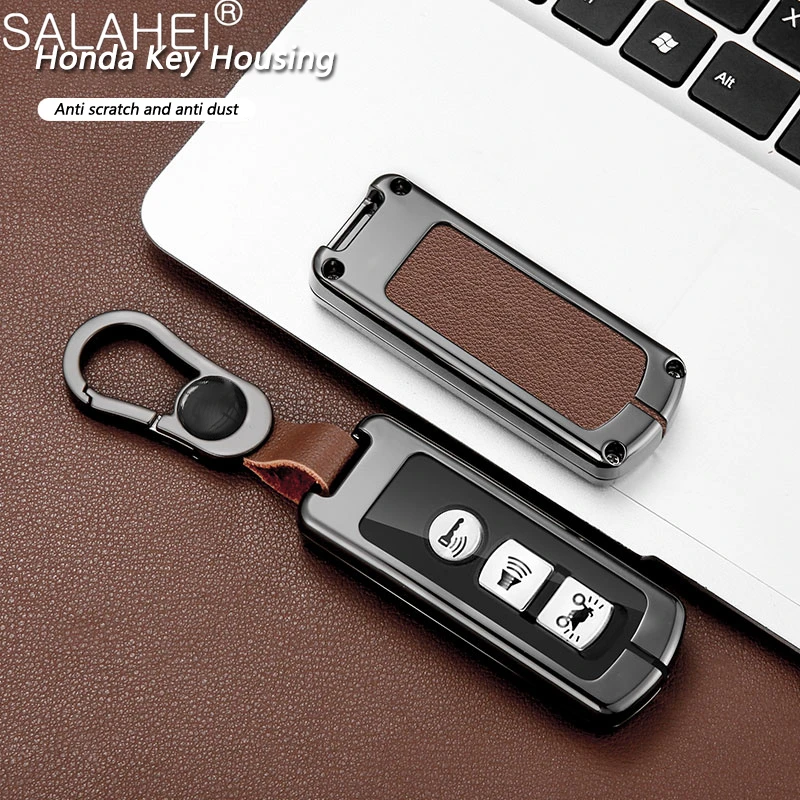Nuova Custodia Per Chiave A Distanza Intelligente Per Auto In Pelle In Lega Di Zinco Per Honda Pcx Forza 300 Airblade 125 C125 Super Cub Scooter Vario