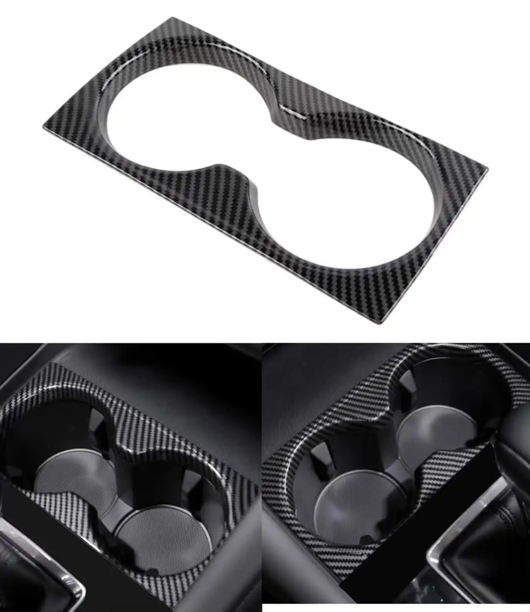 Autocollant Décoratif Couvercle Porte-Gobelet Mazda 3 AXELA 2020-2023 - Fibre De Carbone