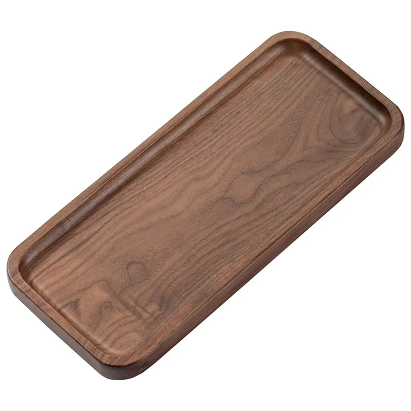 1 Pcs Solid Wood Small Tray Rectangle Platter Bathroom Tray Dinner Tea Coffee
