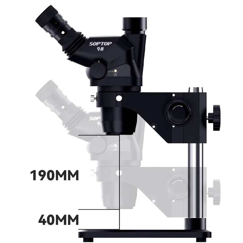 소프탑 9    삼안 헤드 6.7-4.5X Simul Focal 연속 줌 스테레오 현미경 WF10X/22mm 접안 렌즈 전화 PCB 납땜