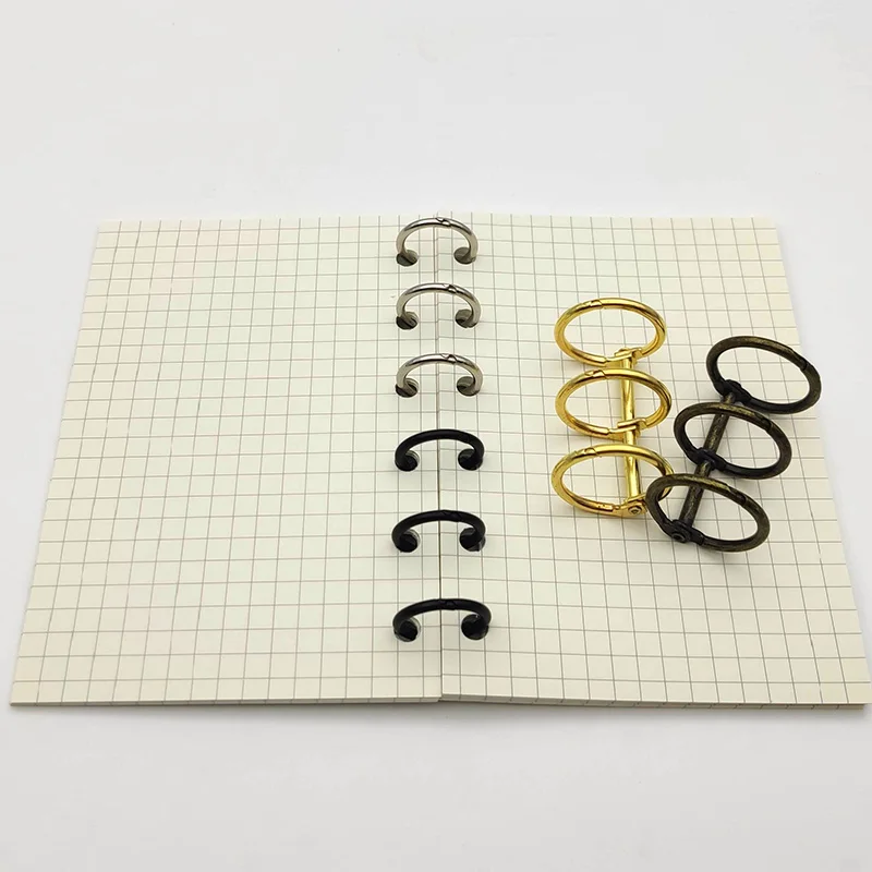 15/20/25/30mm 3 Rings Binder Clips Metal Loose Leaf Notebook Circle Ring Spiral Binder DIY Calendar Album School Office Supplies