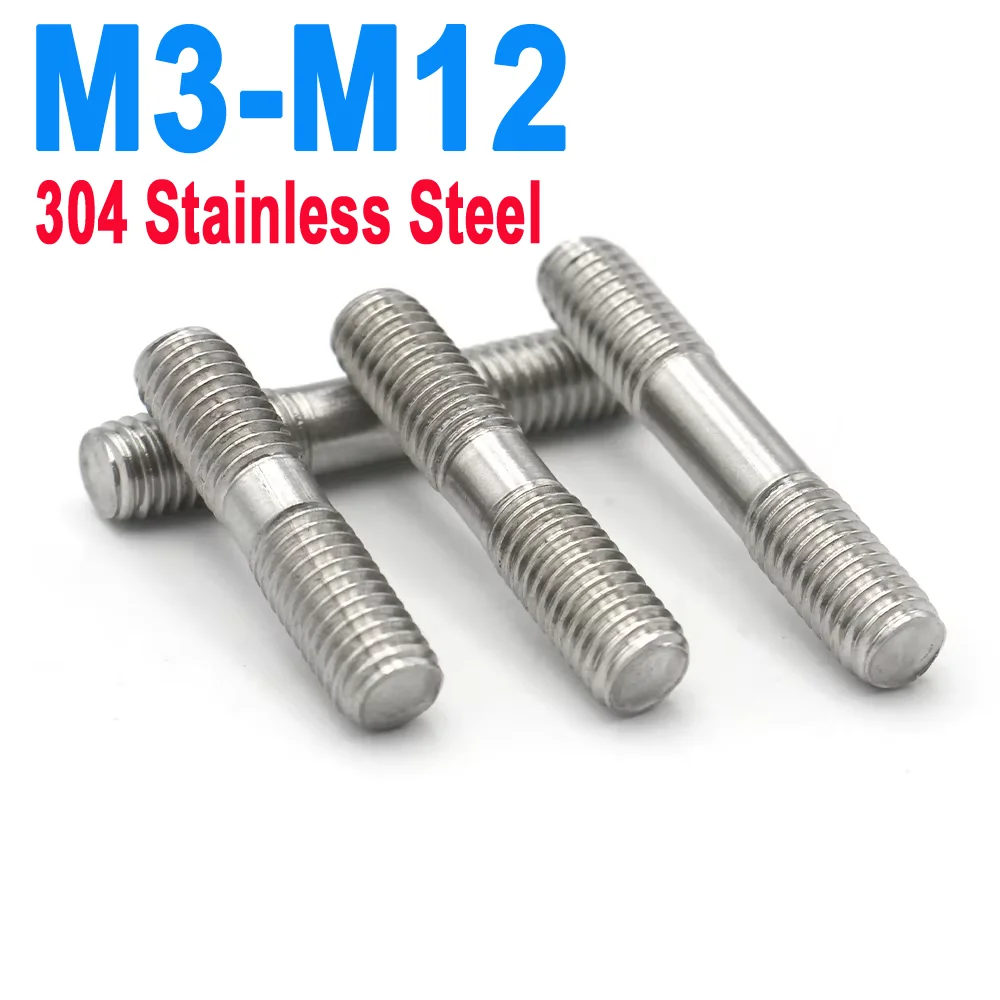 304 SS Double End Thread Bars - 1/2/5pcs Dual Head Bolts/Tooth Sticks ...