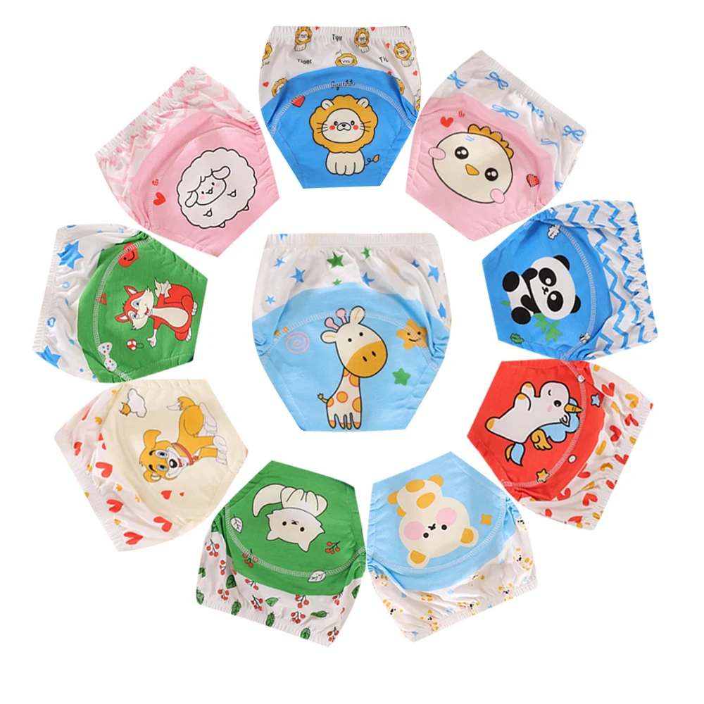 

Reusable Potty Training Pants Toddler 2023 Cartoon Cotton Animal Waterproof Diaper Pockets Diapers Panties Baby Underwear Nappy