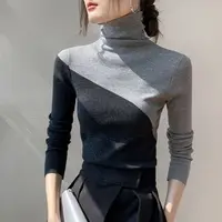 Luxurious Bodycon Office Lady T-Shirts Winter New Slim Sweater Women Panelled Bottom Layer Long Sleeve Elegant Comfortable Tops - Image 4