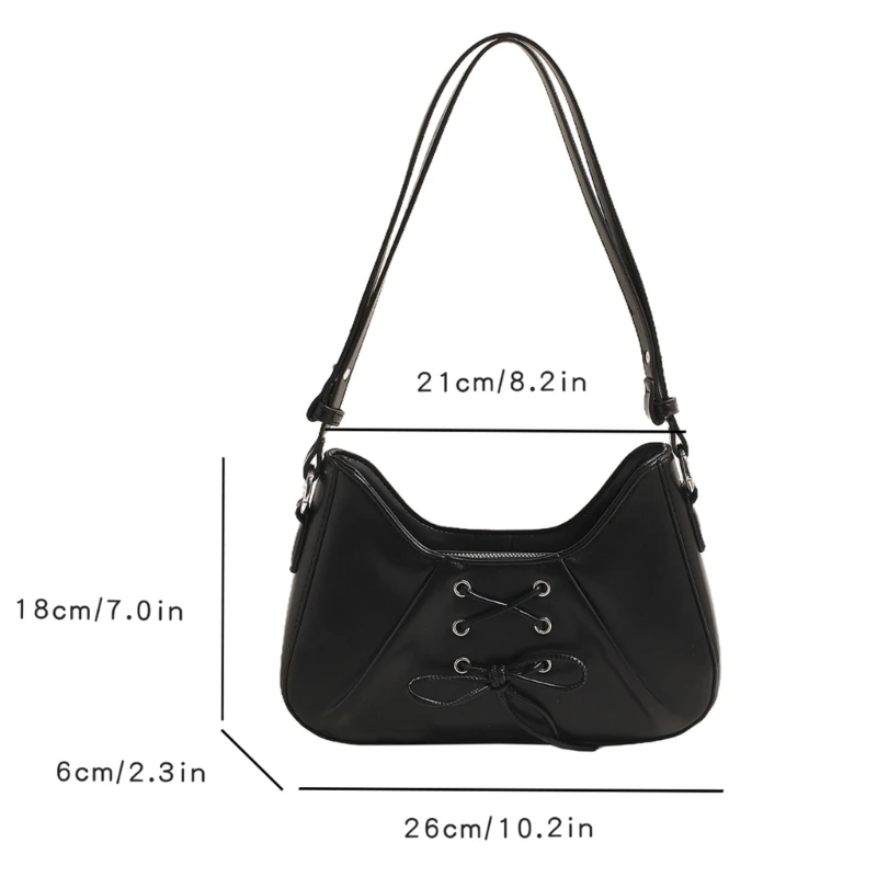 Women Dumplings Bag PU Leather Shoulder Bag Elegant Armpit Bag Pleated Handbag