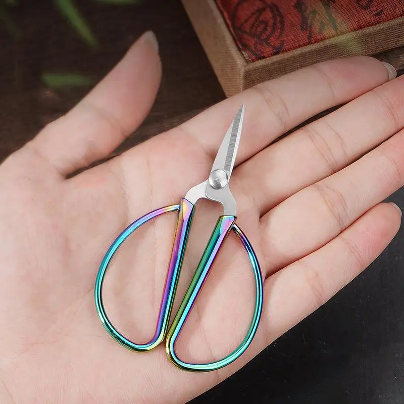 Sewing Scissors Tailor Scissors Craft Scissors Stainless Steel Tailor Scissor Bright Color Embroidery Scissors DIY Tools Dressmaker Shears Knitting Sewing Handicraft Scissor