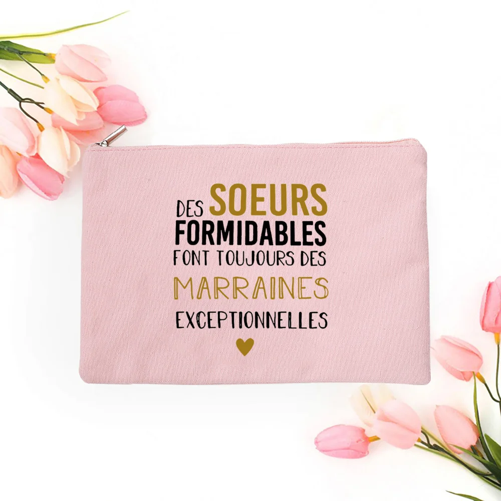 Do You Want To Be My Beloved Godmother Request Cosmetic Case Godmother Makeup Bags Travel Wash Storage Pouch Gifts for Godmother