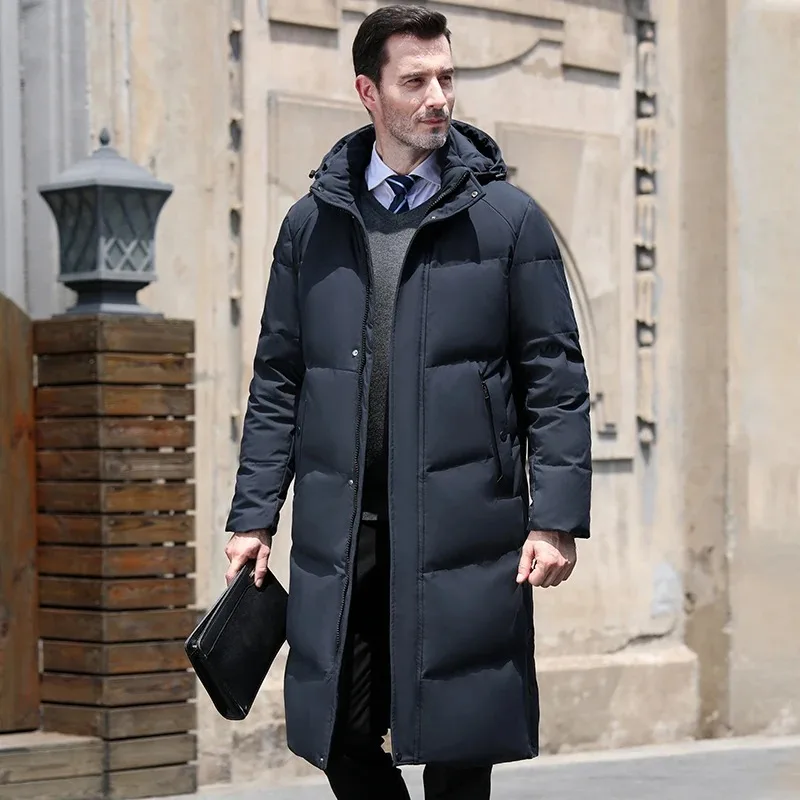 

Winter New Arrived Men Thickened Down Jacket -30 Winter Warm Down Coat Jacket Men Fashion Long White Duck Hooded Down Parkas