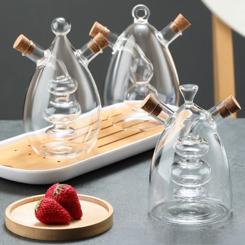 Conteneur De Stockage De Cuisine, Bouteille D'huile En Verre, Pot De  Vinaigre, Bouteille D'assaisonnement Polyvalente/bouteille De Boisson Au  Design Unique À Double Couche - Bouteilles, Bocaux Et Boîtes - AliExpress