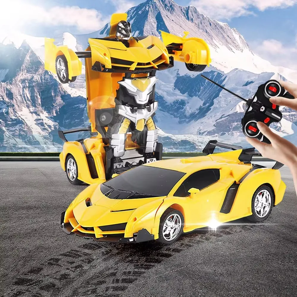 RC Car Transformation Robots Sports Vehicle Model Drift Car Toys Cool Deformation Car Christmas Birthday Gifts for Boys Girls 3