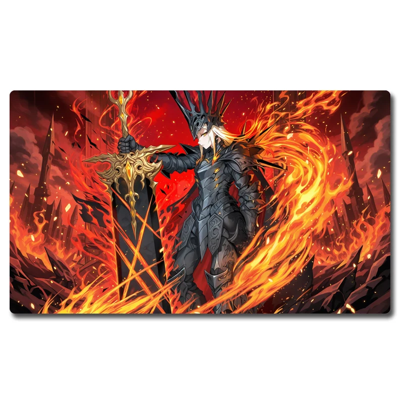 Yugioh Queen of the Blazing Domain Playmat TCG OCG Game Duel Plate