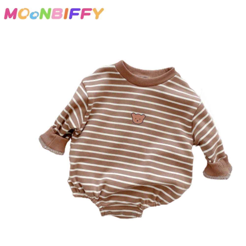 

Infant Baby Girls Boys Spring Full Sleeve Striped Outwear Jumpsuits Toddler Newborn Kids Overalls Bodysuits Cotton Sunsuit 0-24M