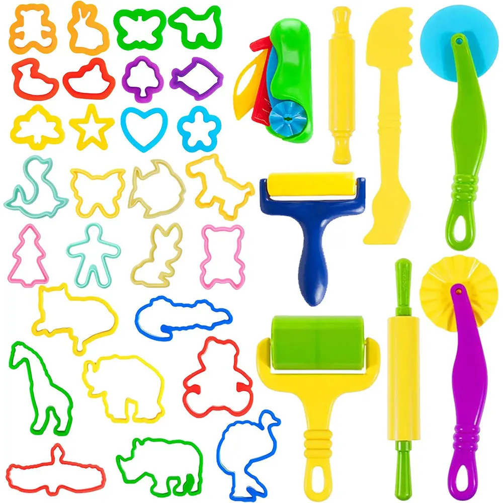 DIY Creative Dough Cutting Kit Plastic Knife Set Mold 3D Plasticine Mold Modeling Clay Accessories For Children Educational Toys craft toys