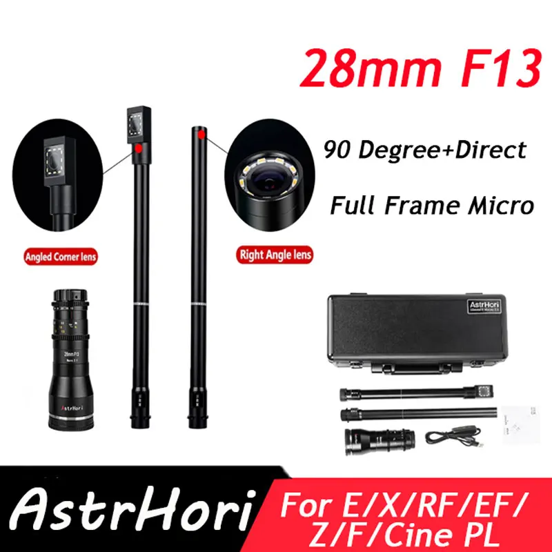 Astrhori 28Mm F13 Obiettivo Macro Full Frame Diretto E 90 Gradi Per Sony E Canon Rf/Ef Fuji X Nikon Z/F Leica/Panasonic/Sigma/Cine Pl