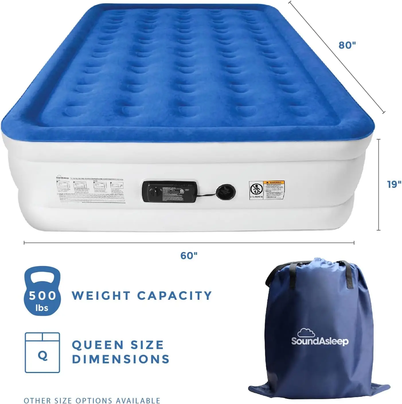 SoundAsleep Dream Series Luxury Air Mattress with ComfortCoil Technology & Built-in High Capacity Pump for Home & Camping 4