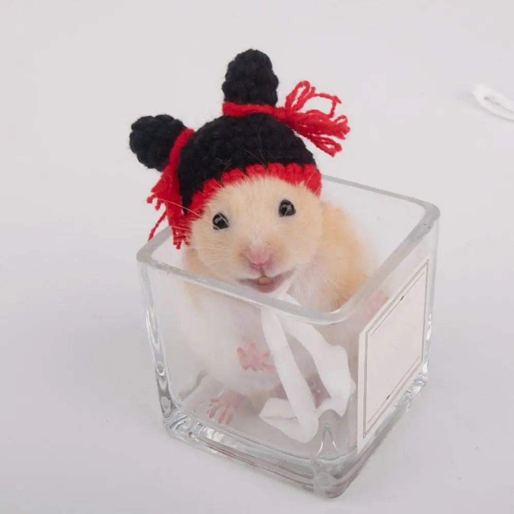 Cartoon Hamster Hat - Handmade Soft Knitted Adjustable Pet Cap