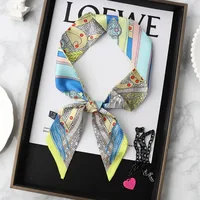 2024 Korean Fashion New Women's Twill Decorative Ribbon Small Scarf Binding Bag Handle Ribbon Hair Band Small Scarf Headband 4