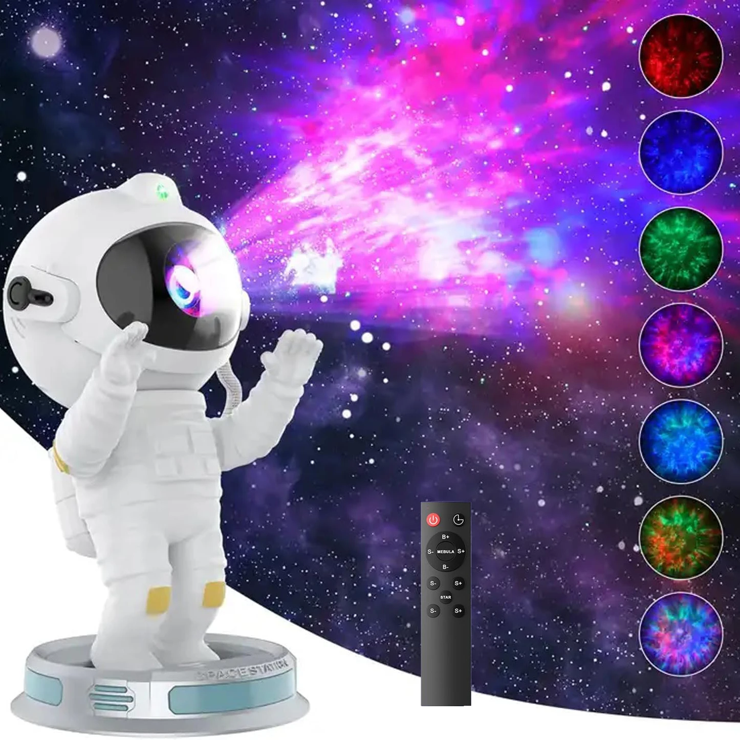 

Astronaut Starry Sky Projector Night Light Nebula Galaxy Projection Lamp 360° Rotating for Home Ceiling Bedroom Decor Kids Gifts