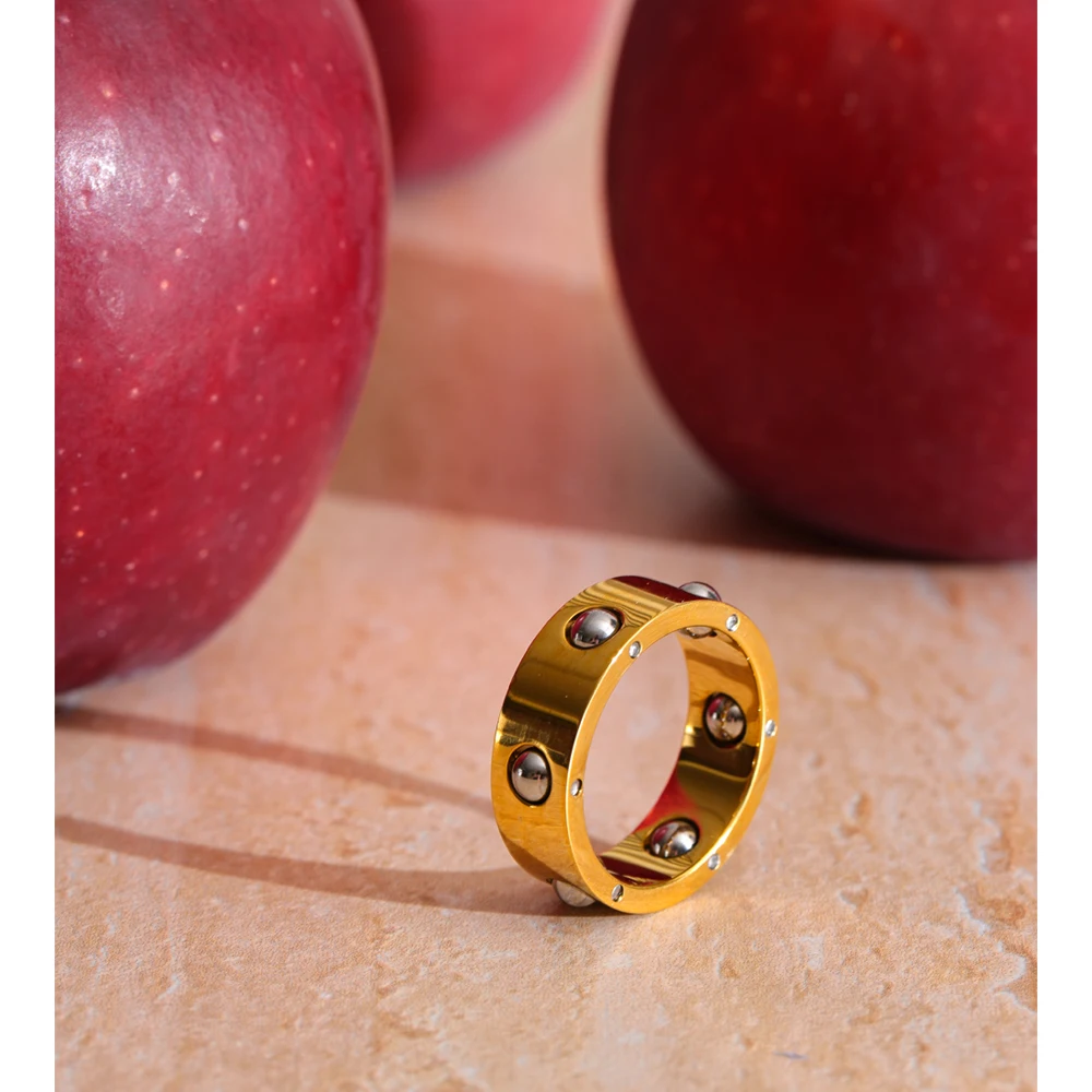 Yhpup Womens 18K Golden PVD Plated Ring