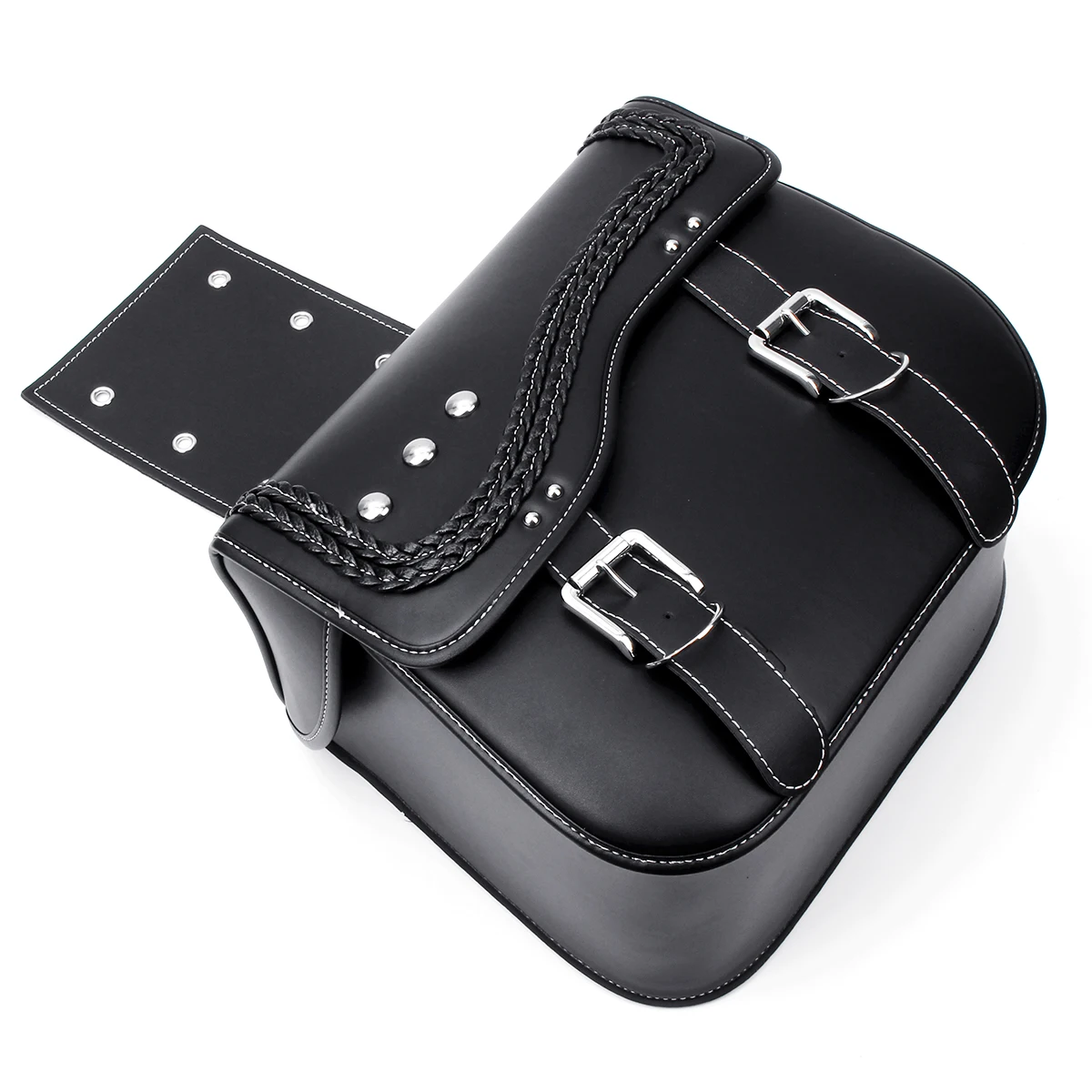 Waterproof PU Leather Motorcycle Saddle Bags Luggage Storage