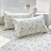 100% Cotton Bed Sheet Fitted Sheet with Pillowcase Elastic Bands Non Slip Adjustable Mattress Cover for Double King Queen Bed 2