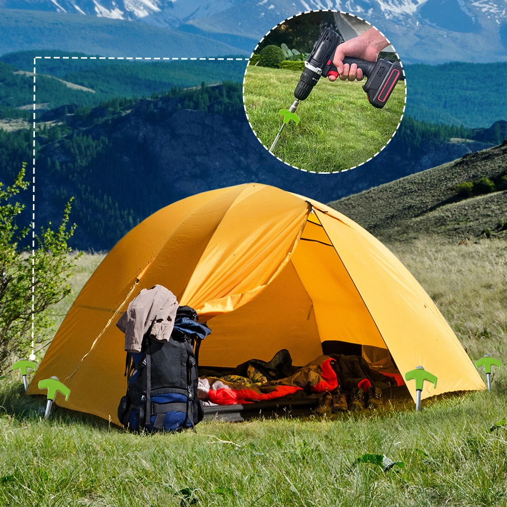 Stakes Ground Anchors 24Pcs Screw In Tent Stakes with Hex Socket Camping Tent Ground Nail Heavy Duty Pegs