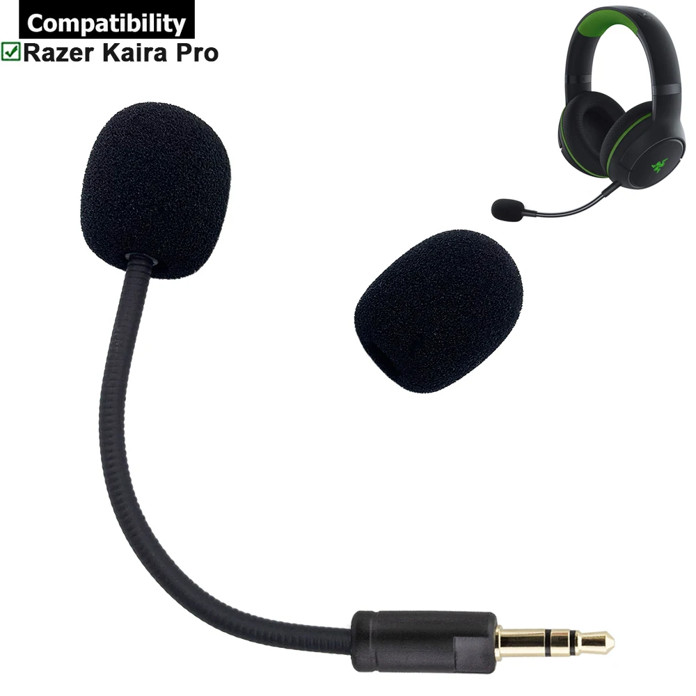 Replacement Aux 3.5mm TRS Mic Microphone Booms for Razer Kaira Pro Wireless Gaming Headphones Game Headsets