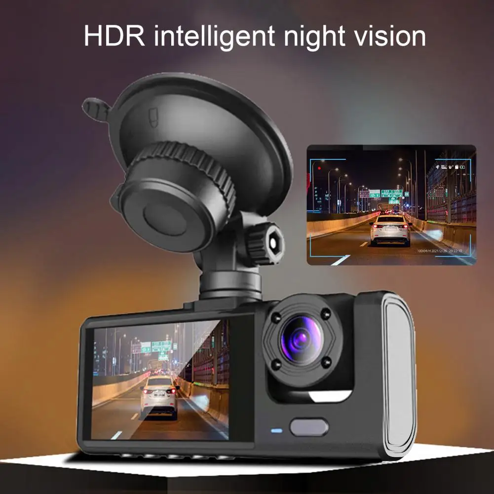 

Car Dash Cam DVR 1280P Night Vision Driving Recorder Dashcam Camera HD Black Box 24H Parking Monitoring Loop Recording