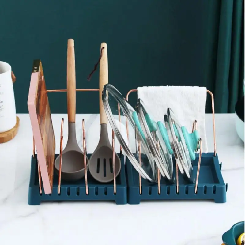 

Kitchen Shelves Cutting Board Rack Chopping Board Rack Pot Lid Storage Rack Drain Rack Pan Rack Removable Kitchen Organizer