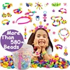 580Pcs Kids Pop Snap Beads Set DIY Fashion Jewelry Bracelet Making Kit Toys To Make Hairband Necklace Christmas Birthday Gifts 1
